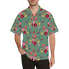 Hummingbird with Rose Themed Print Men Aloha Hawaiian Shirt
