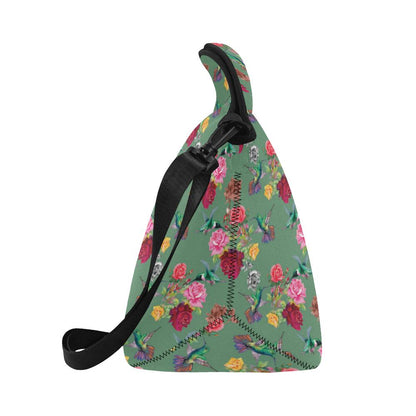 Hummingbird with Rose Themed Print Neoprene Lunch Bag (Model 1669)(Large)-JTAMIGO.COM
