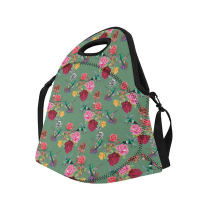 Hummingbird with Rose Themed Print Neoprene Lunch Bag (Model 1669)(Large)-JTAMIGO.COM