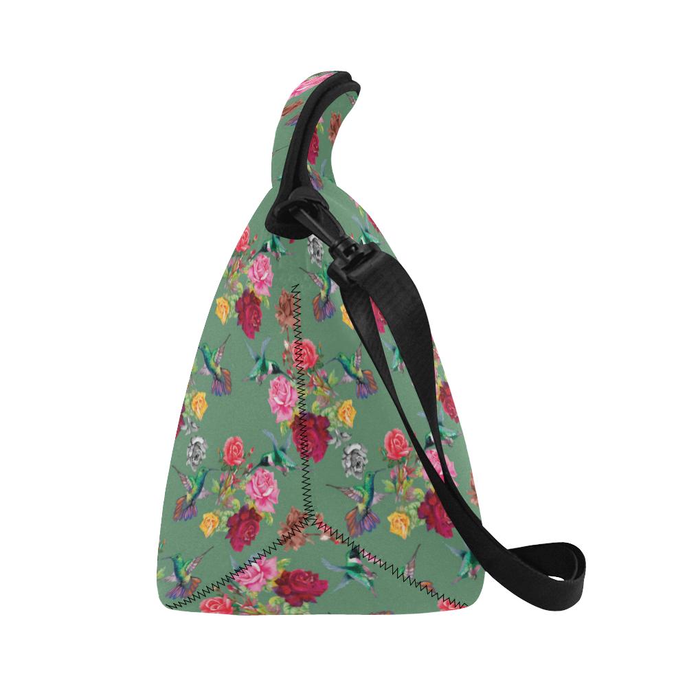 Hummingbird with Rose Themed Print Neoprene Lunch Bag (Model 1669)(Large)-JTAMIGO.COM