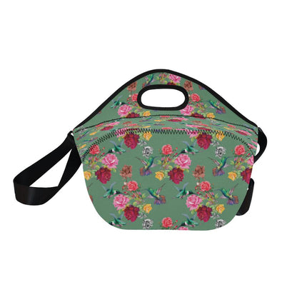 Hummingbird with Rose Themed Print Neoprene Lunch Bag (Model 1669)(Large)-JTAMIGO.COM