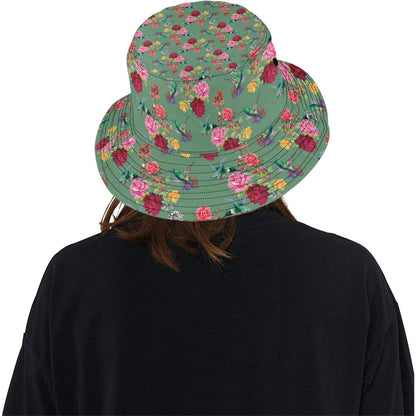 Hummingbird with Rose Themed Print Unisex Bucket Hat