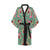 Hummingbird with Rose Themed Print Women Short Kimono Robe