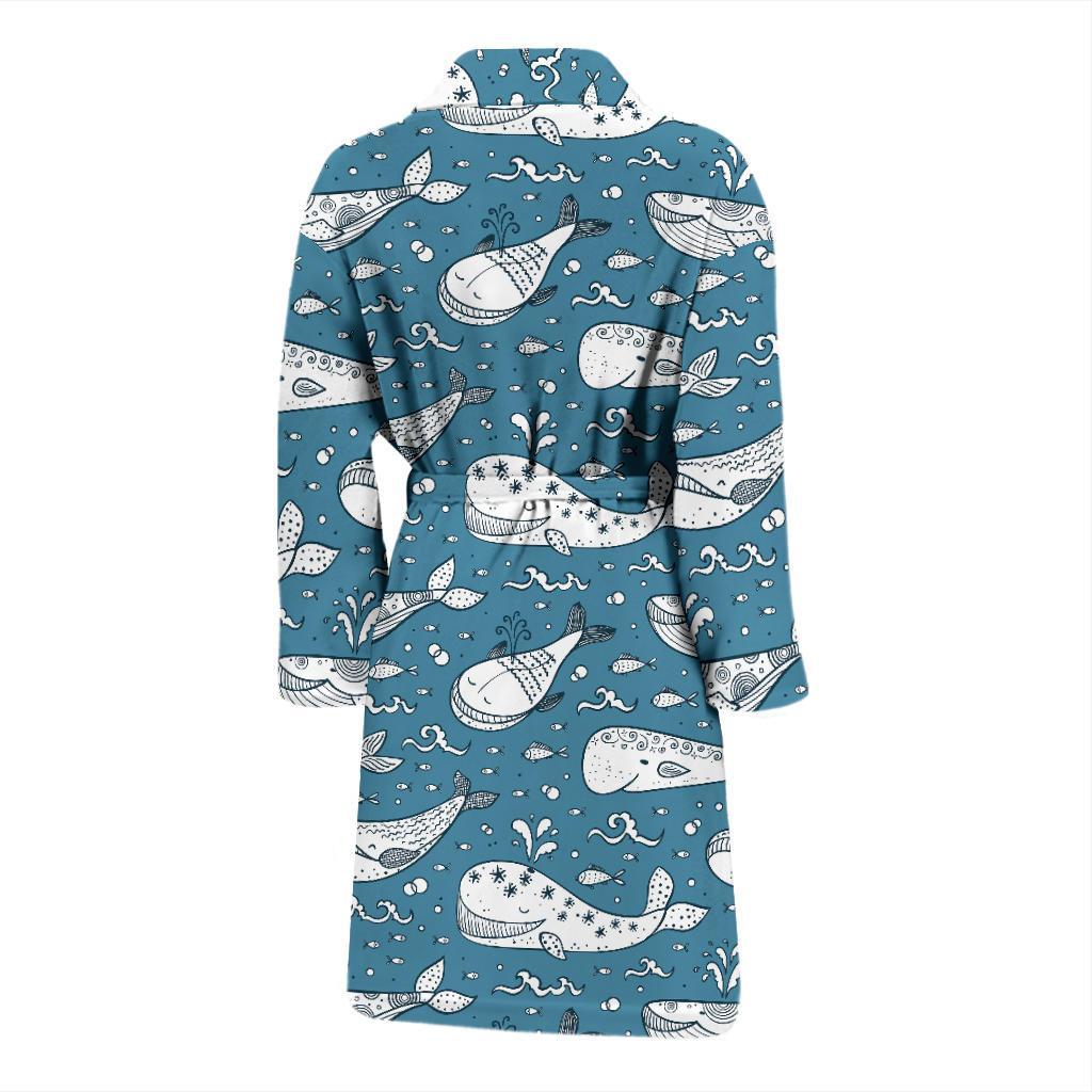 Humpback Whale Pattern Print Design 03 Men Bathrobe-JORJUNE.COM