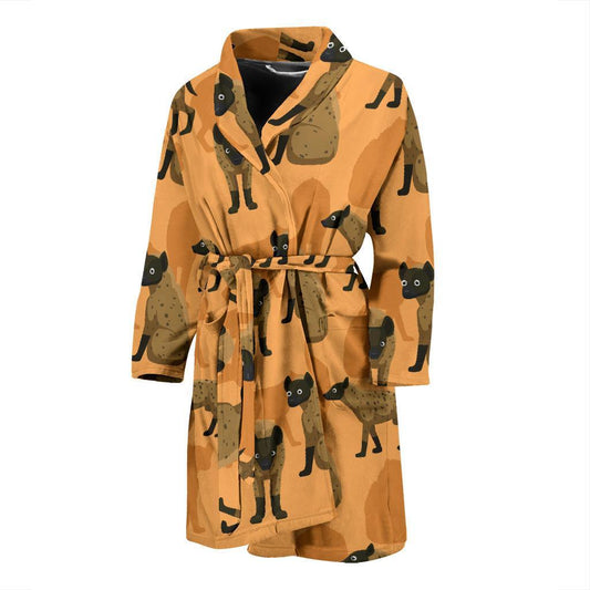 Hyena Pattern Print Design 01 Men Bathrobe-JORJUNE.COM