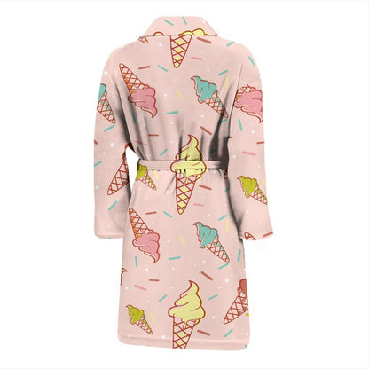 Ice Cream Pattern Print Design 02 Men Bathrobe-JORJUNE.COM