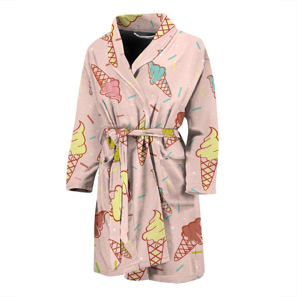 Ice Cream Pattern Print Design 02 Men Bathrobe-JORJUNE.COM