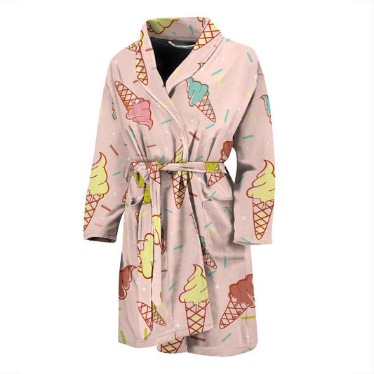 Ice Cream Pattern Print Design 02 Men Bathrobe-JORJUNE.COM