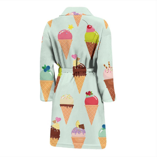 Ice Cream Pattern Print Design 03 Men Bathrobe-JORJUNE.COM