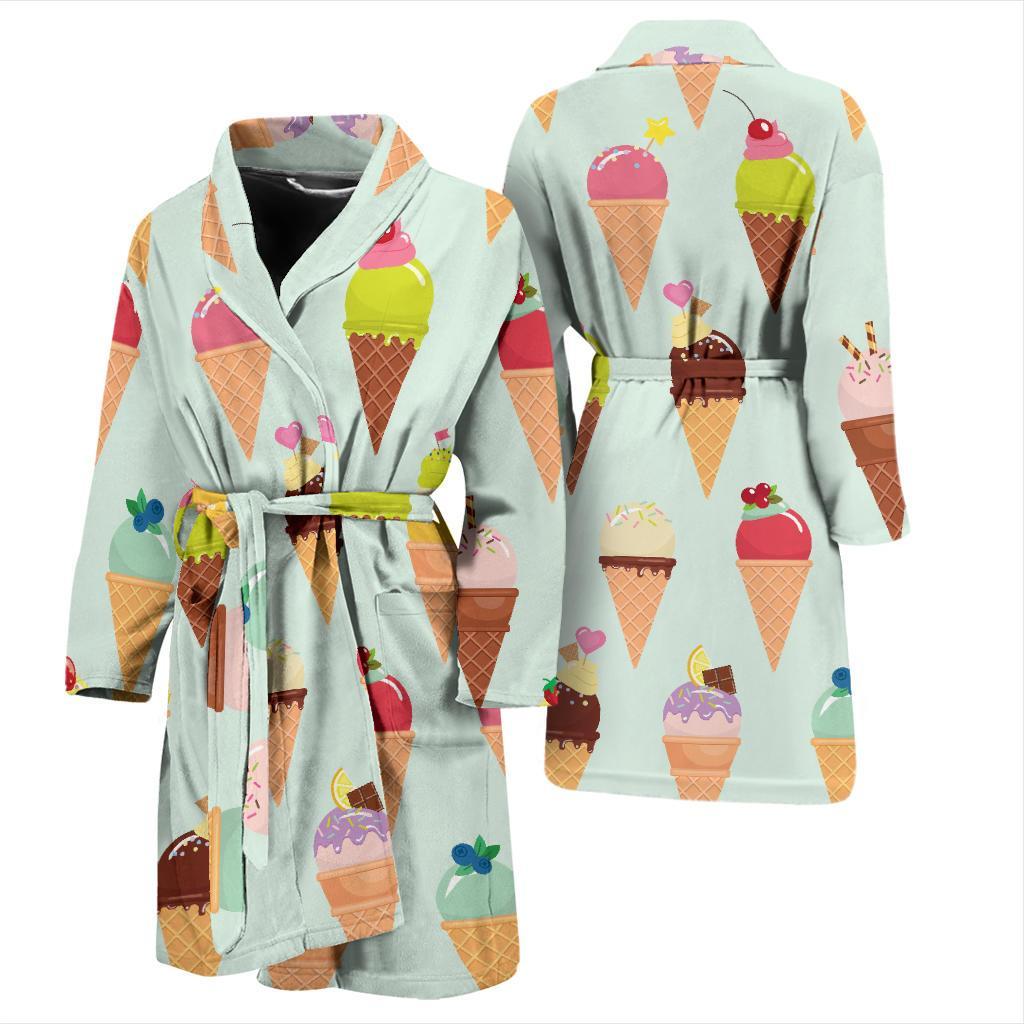 Ice Cream Pattern Print Design 03 Men Bathrobe-JORJUNE.COM
