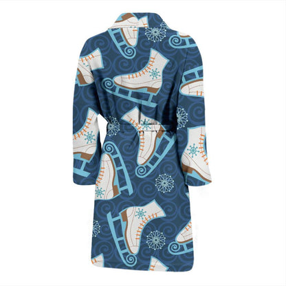 Ice Skate Pattern Print Design 01 Men Bathrobe-JORJUNE.COM