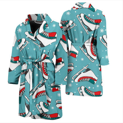 Ice Skate Pattern Print Design 03 Men Bathrobe-JORJUNE.COM