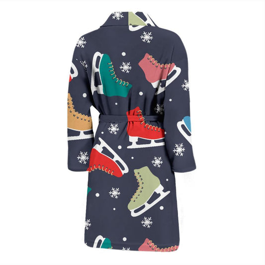 Ice Skate Pattern Print Design 04 Men Bathrobe-JORJUNE.COM