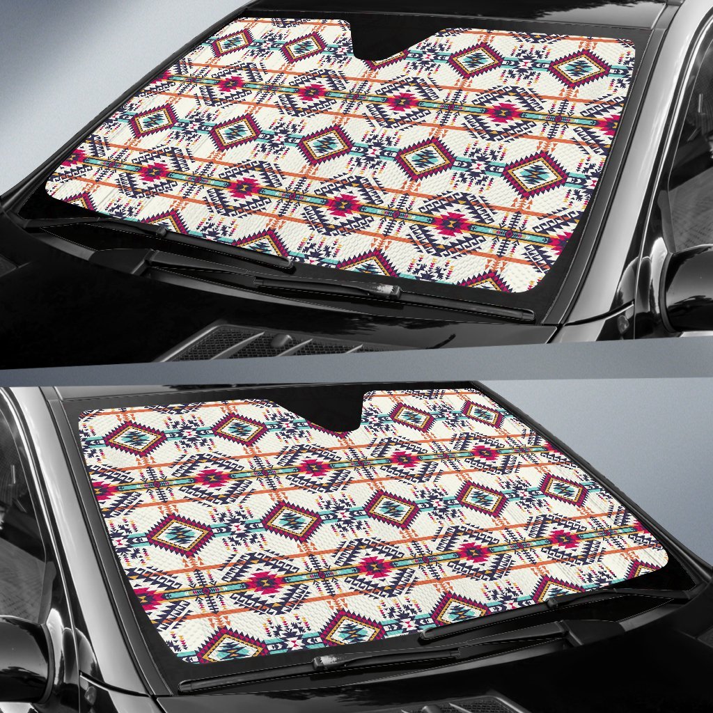 Indian Navajo Art Themed Design Print Car Sun Shade For Windshield
