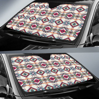 Indian Navajo Art Themed Design Print Car Sun Shade For Windshield