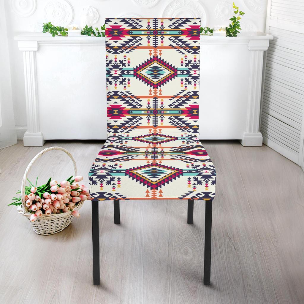 Indian Navajo Art Themed Design Print Dining Chair Slipcover-JTAMIGO.COM