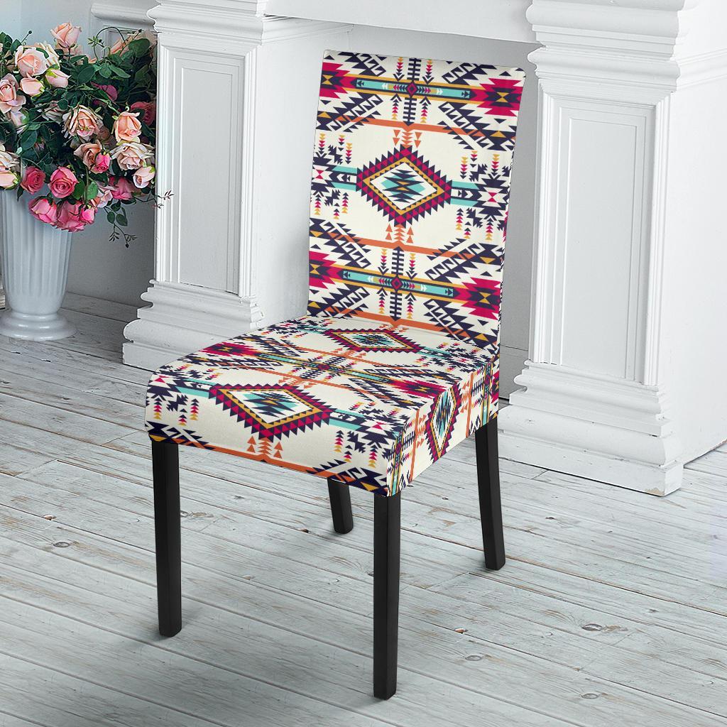 Indian Navajo Art Themed Design Print Dining Chair Slipcover-JTAMIGO.COM