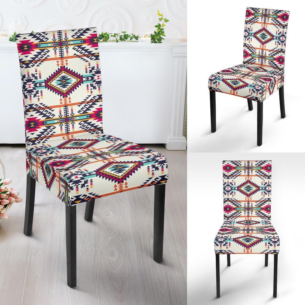 Indian Navajo Art Themed Design Print Dining Chair Slipcover-JTAMIGO.COM