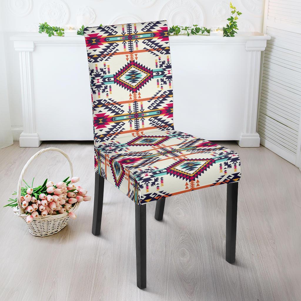 Indian Navajo Art Themed Design Print Dining Chair Slipcover-JTAMIGO.COM