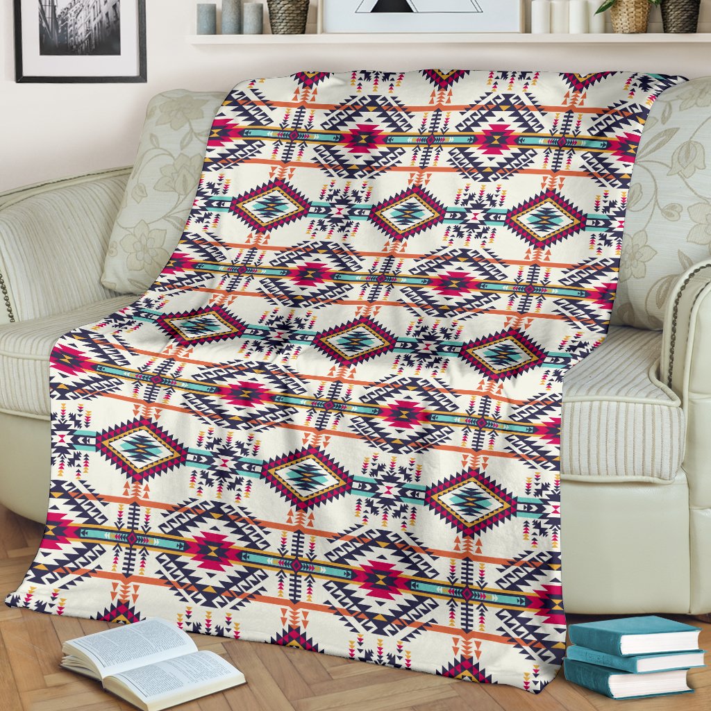 Indian Navajo Art Themed Design Print Fleece Blanket