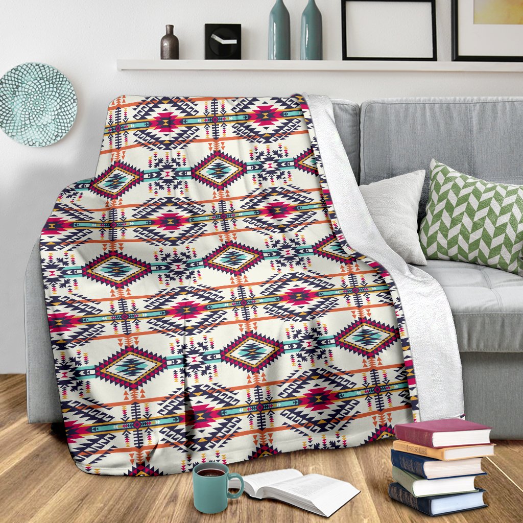 Indian Navajo Art Themed Design Print Fleece Blanket