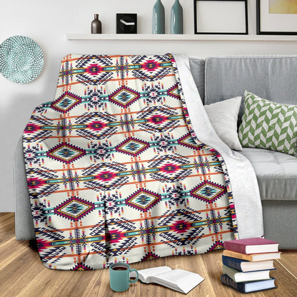 Indian Navajo Art Themed Design Print Fleece Blanket