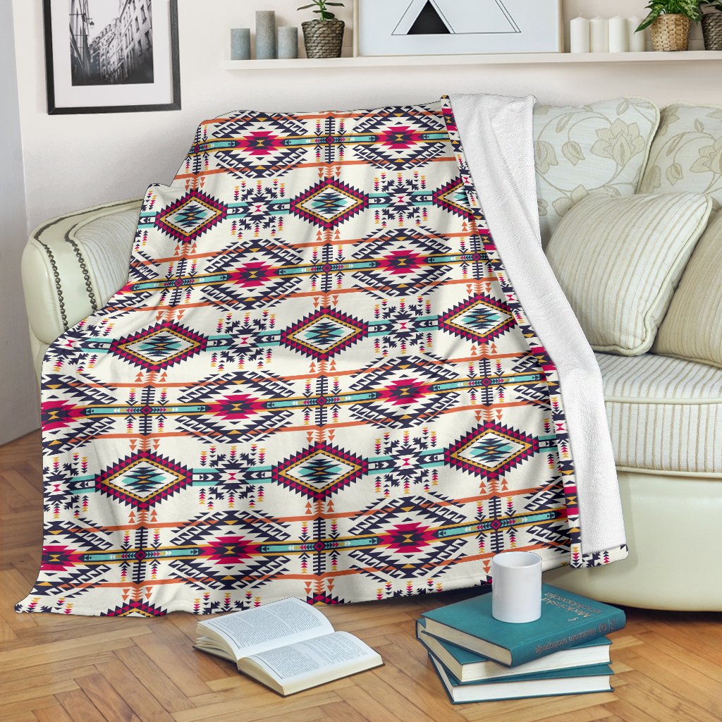 Indian Navajo Art Themed Design Print Fleece Blanket