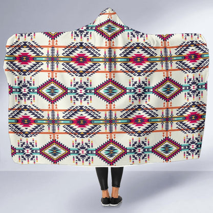 Indian Navajo Art Themed Design Print Hooded Blanket-JTAMIGO.COM