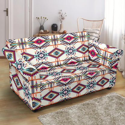 Indian Navajo Art Themed Design Print Loveseat Slipcover-JTAMIGO.COM