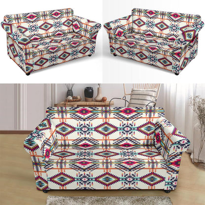 Indian Navajo Art Themed Design Print Loveseat Slipcover-JTAMIGO.COM