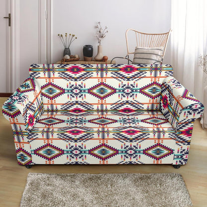 Indian Navajo Art Themed Design Print Loveseat Slipcover-JTAMIGO.COM