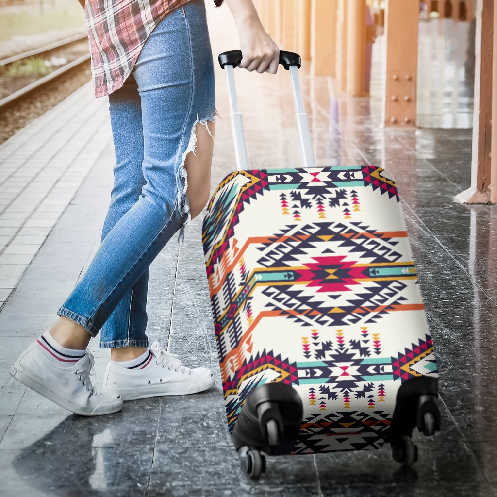 Indian Navajo Art Themed Design Print Luggage Cover Protector