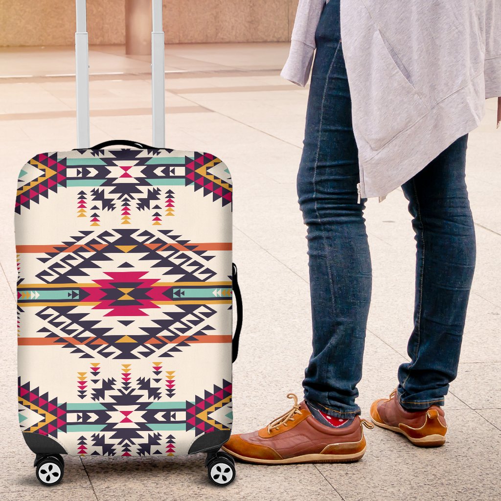 Indian Navajo Art Themed Design Print Luggage Cover Protector