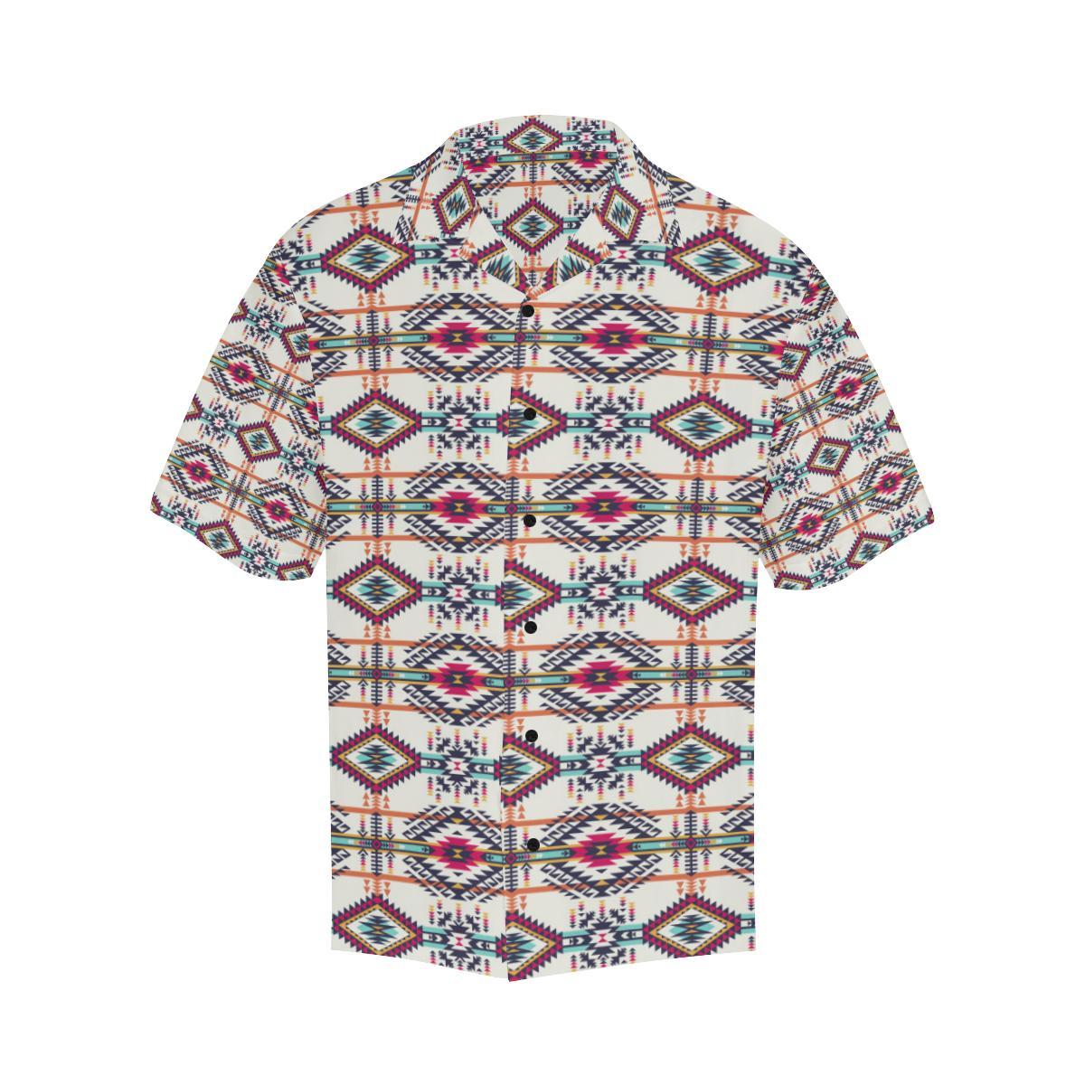 Indian Navajo Art Themed Design Print Men Aloha Hawaiian Shirt