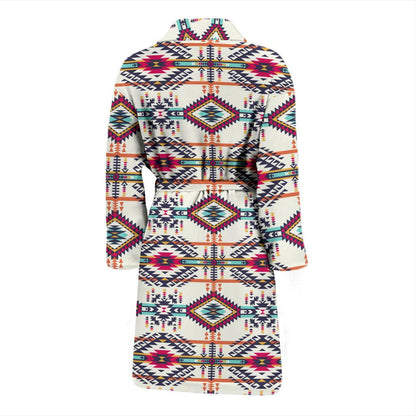 Indian Navajo Art Themed Design Print Men Bath Robe-JTAMIGO.COM