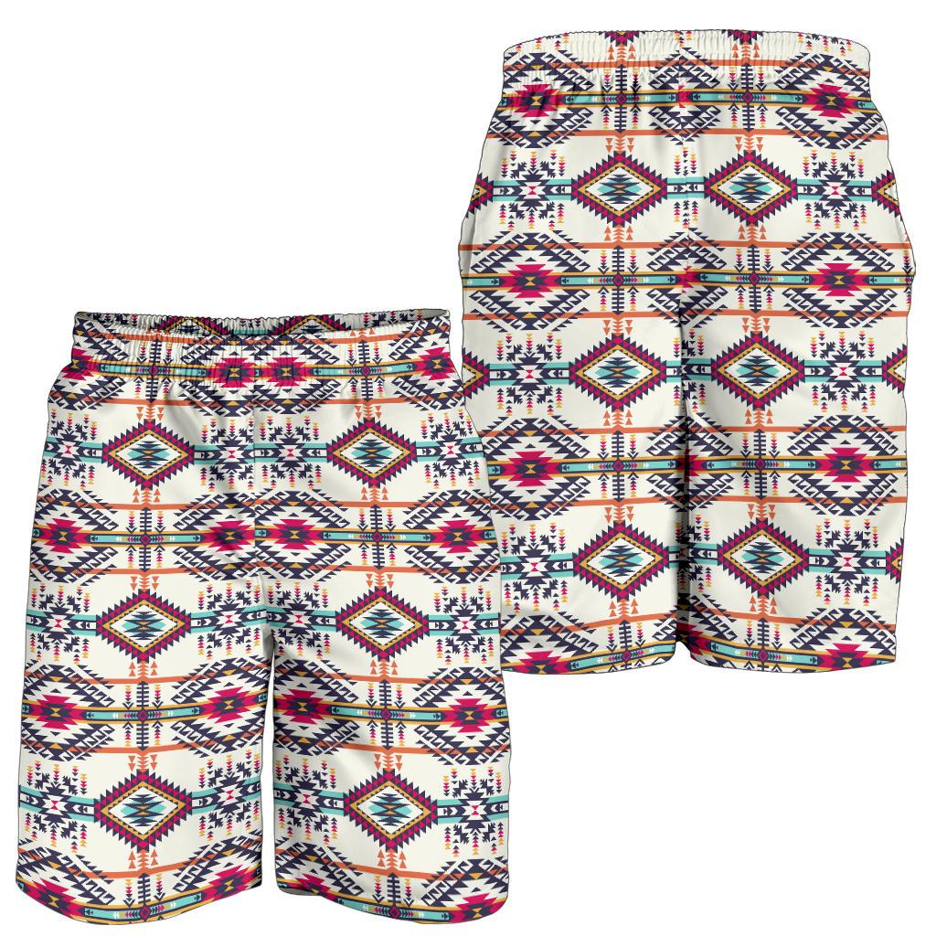 Indian Navajo Art Themed Design Print Mens Shorts-JTAMIGO.COM