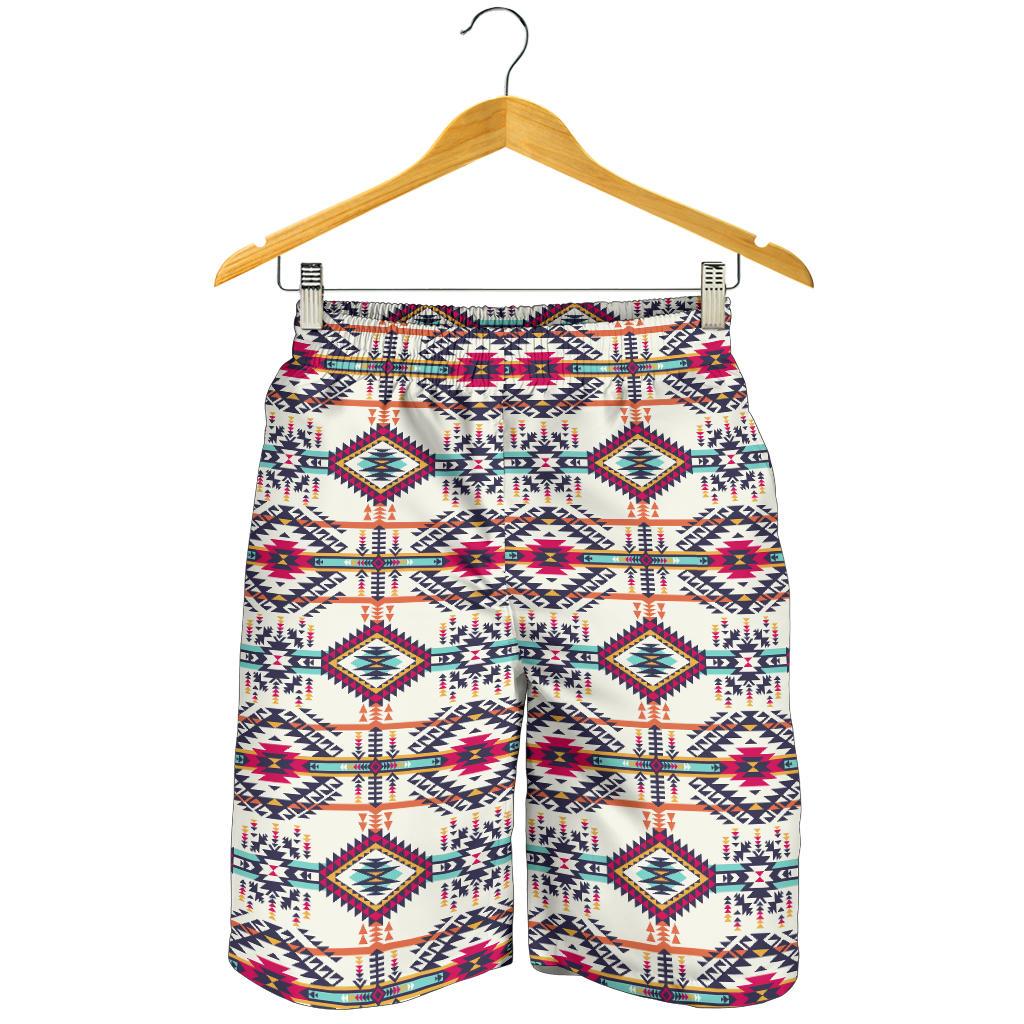 Indian Navajo Art Themed Design Print Mens Shorts-JTAMIGO.COM