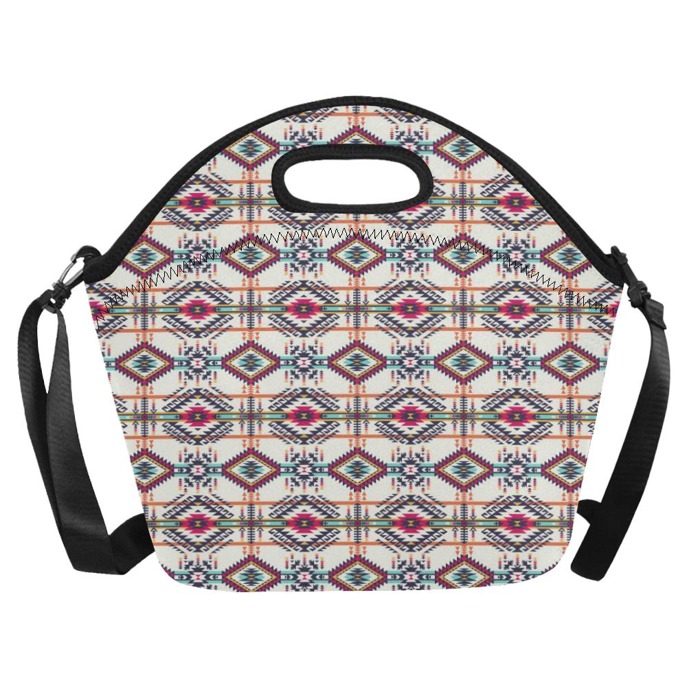 Indian Navajo Art Themed Design Print Neoprene Lunch Bag (Model 1669)(Large)-JTAMIGO.COM