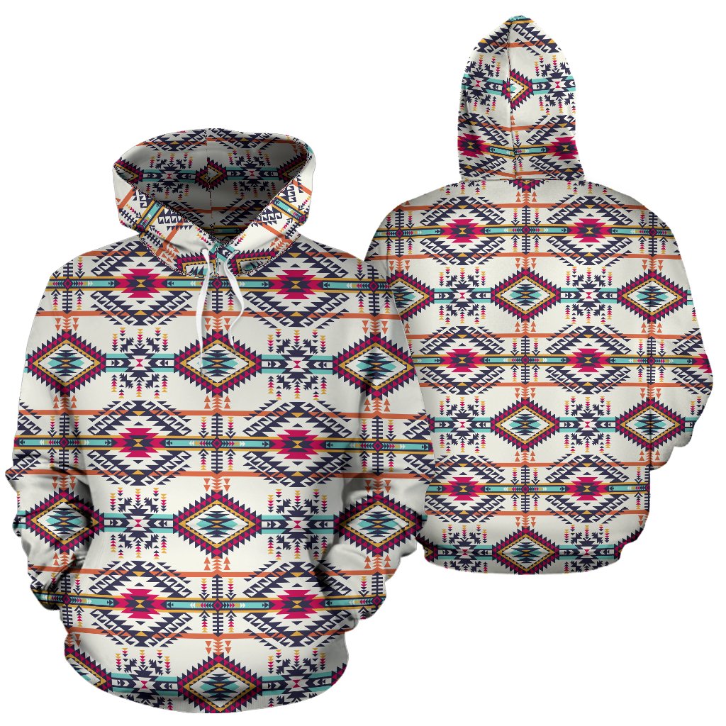 Indian Navajo Art Themed Design Print Pullover Hoodie
