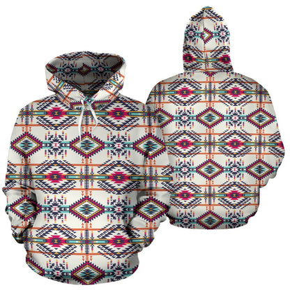Indian Navajo Art Themed Design Print Pullover Hoodie