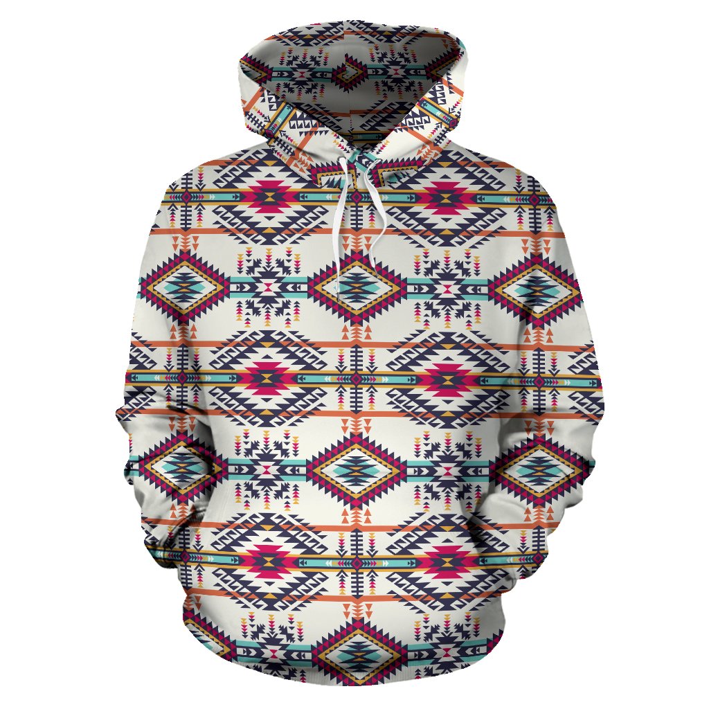 Indian Navajo Art Themed Design Print Pullover Hoodie