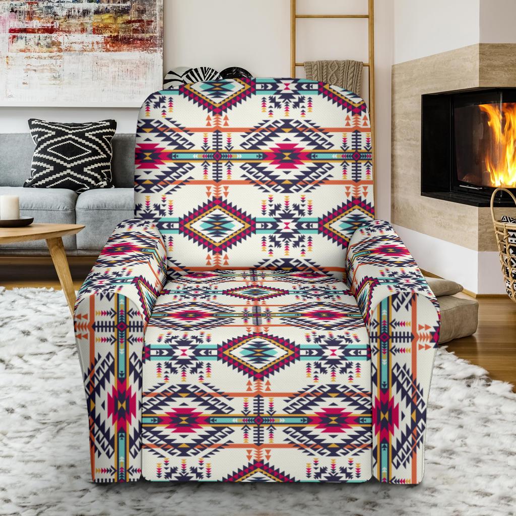 Indian Navajo Art Themed Design Print Single Sofa Slipcover -JTAMIGO.COM