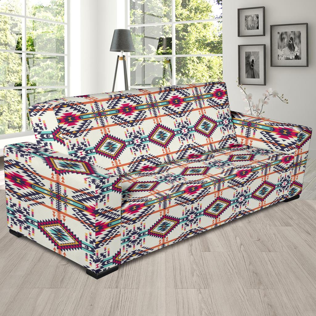 Indian Navajo Art Themed Design Print Sofa Slipcover-JTAMIGO.COM