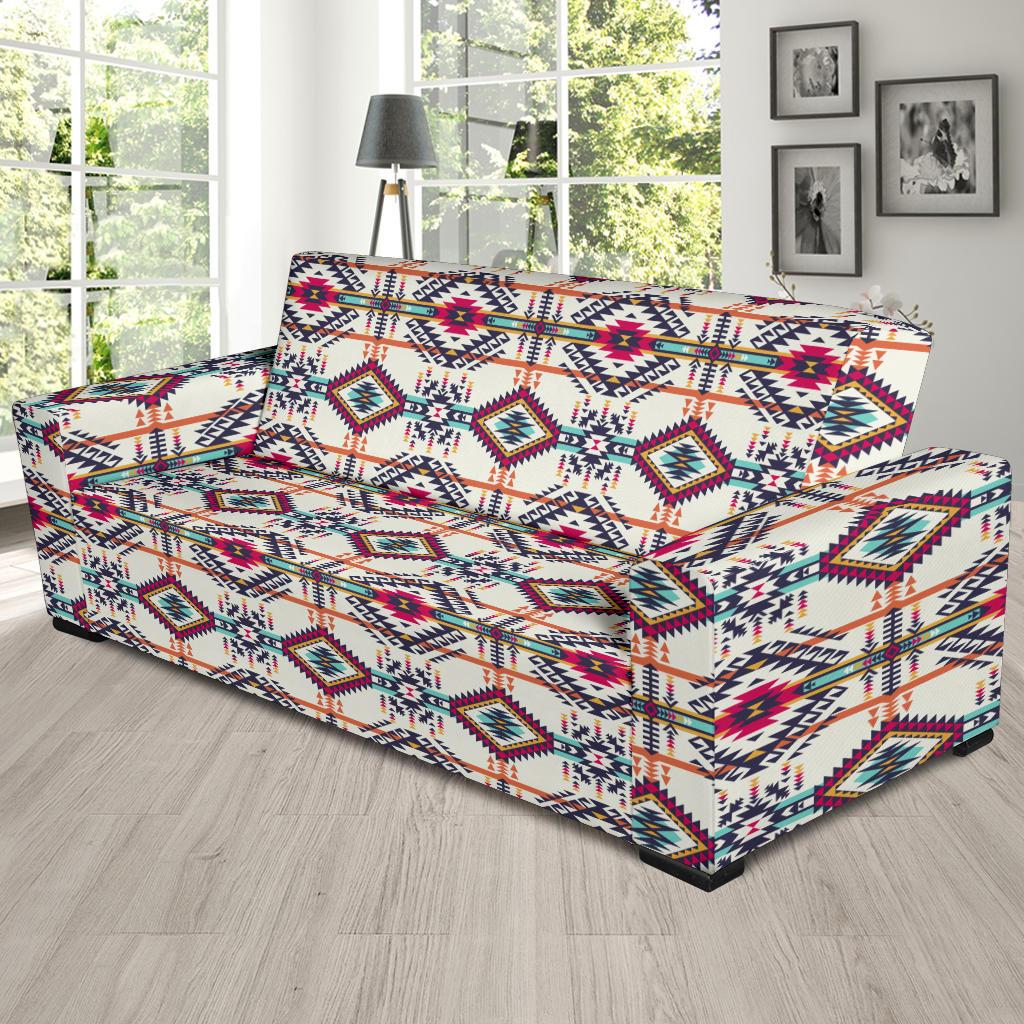 Indian Navajo Art Themed Design Print Sofa Slipcover-JTAMIGO.COM