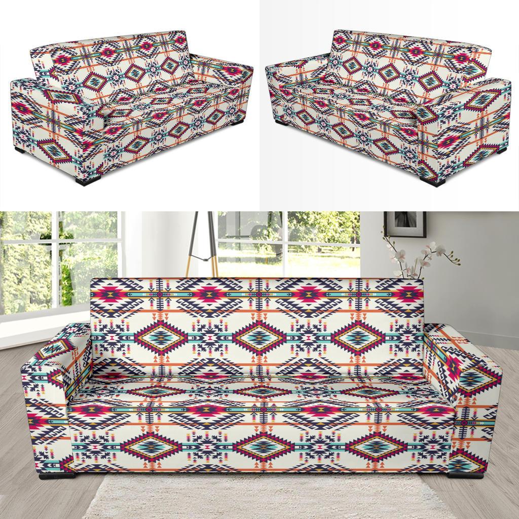 Indian Navajo Art Themed Design Print Sofa Slipcover-JTAMIGO.COM