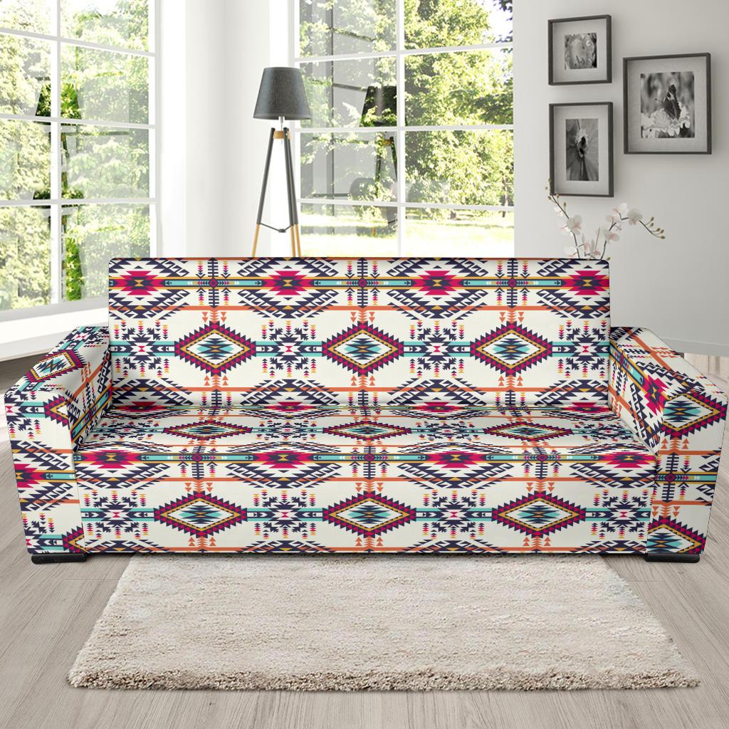 Indian Navajo Art Themed Design Print Sofa Slipcover-JTAMIGO.COM