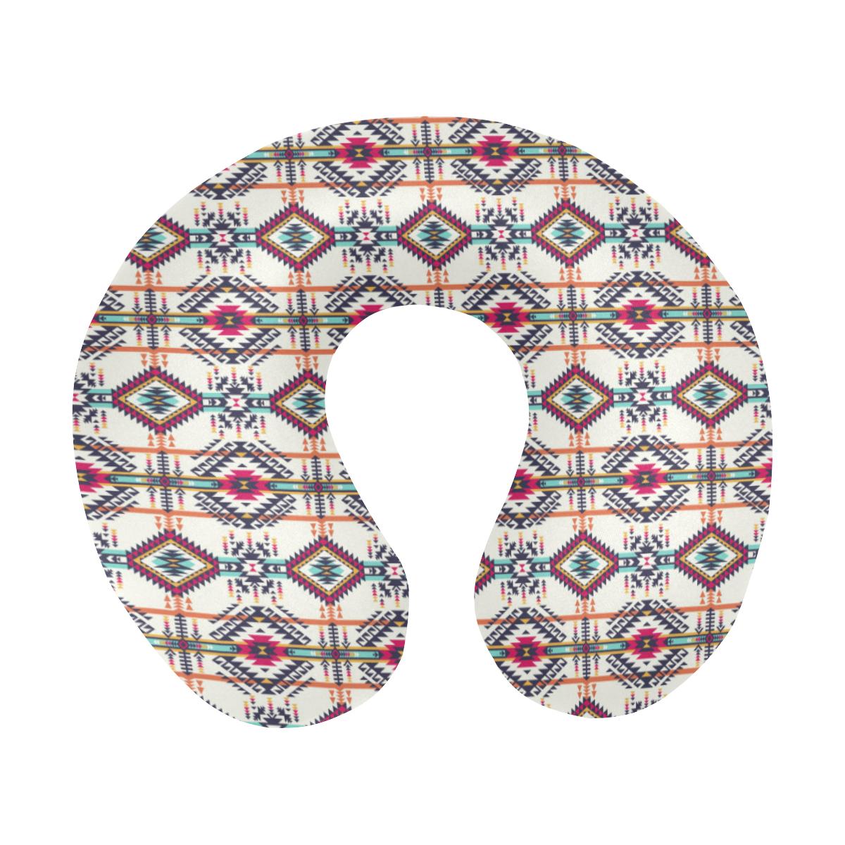 Indian Navajo Art Themed Design Print U-Shaped Travel Neck Pillow-JTAMIGO.COM