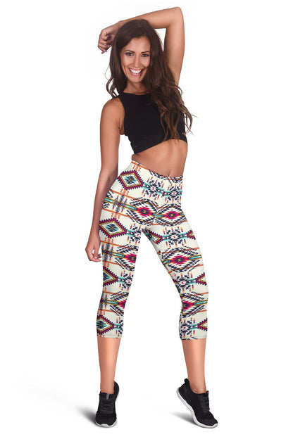 Indian Navajo Art Themed Design Print Women Capris