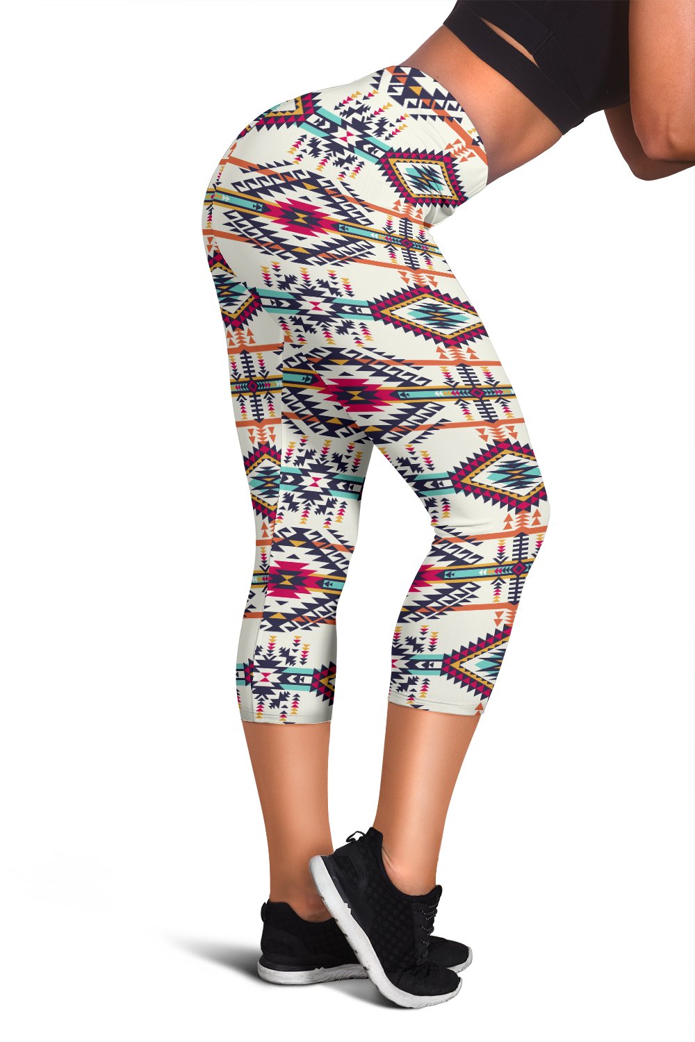 Indian Navajo Art Themed Design Print Women Capris
