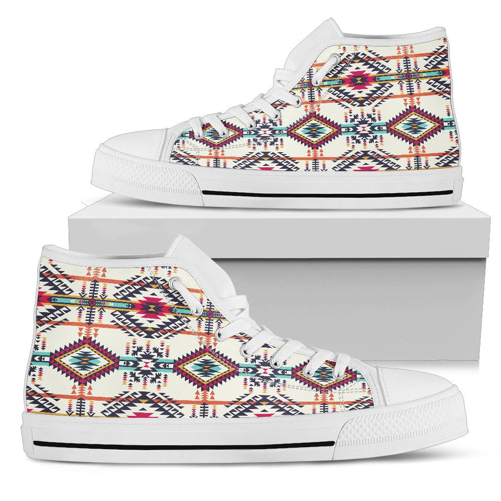 Indian Navajo Art Themed Design Print Women High Top Shoes